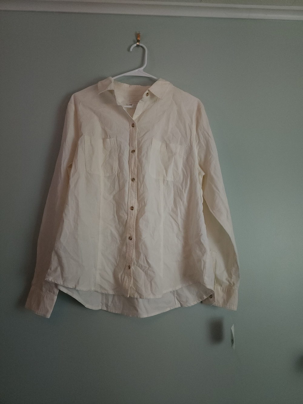 Charter Club Light Cream Button-Front Collared Shirt